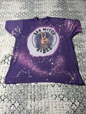 Retro Bad Witch Vibes Tie Dye Tee Shirt Oversize Ladies XL